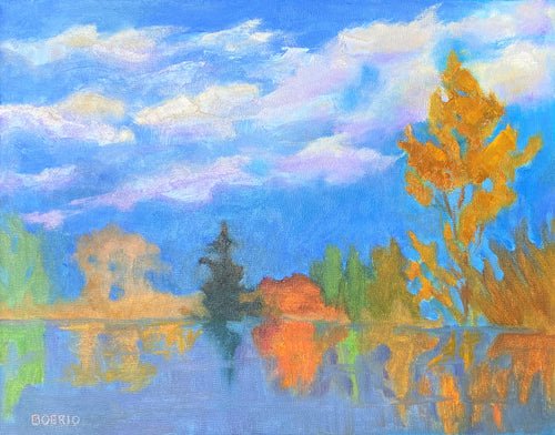 Early fall at dusk (11x14 in)