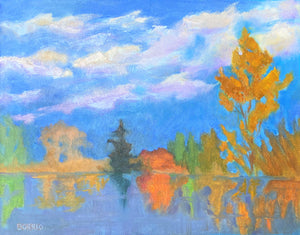 Early fall at dusk (11x14 in)