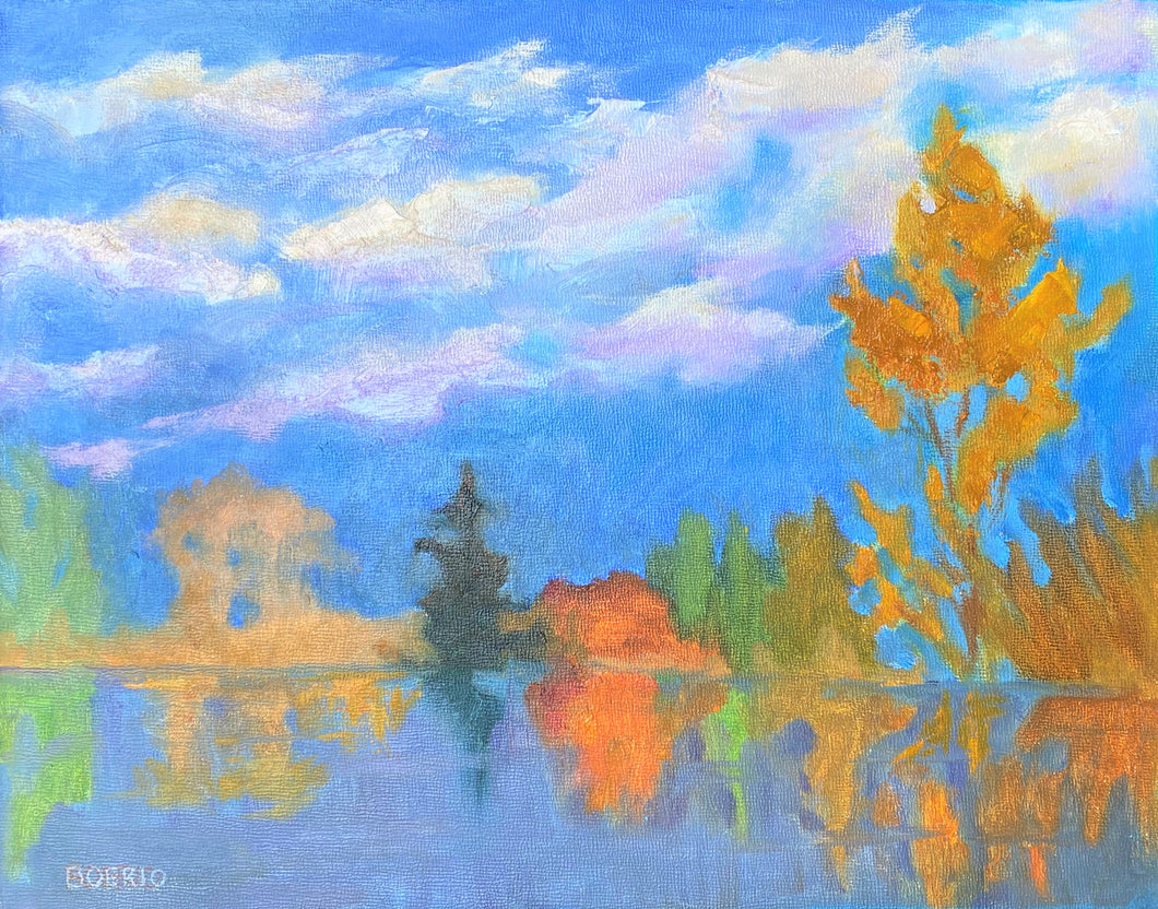 Early fall at dusk (11x14 in)