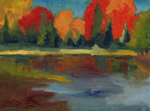 Fall reflections, plein air (9x12 in)
